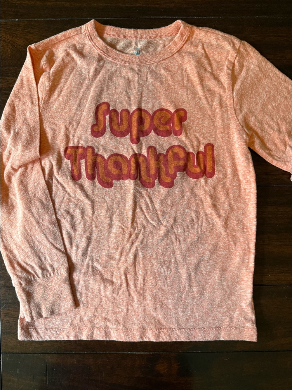 Kids "Super Thankful" Long Sleeve Top - Peach